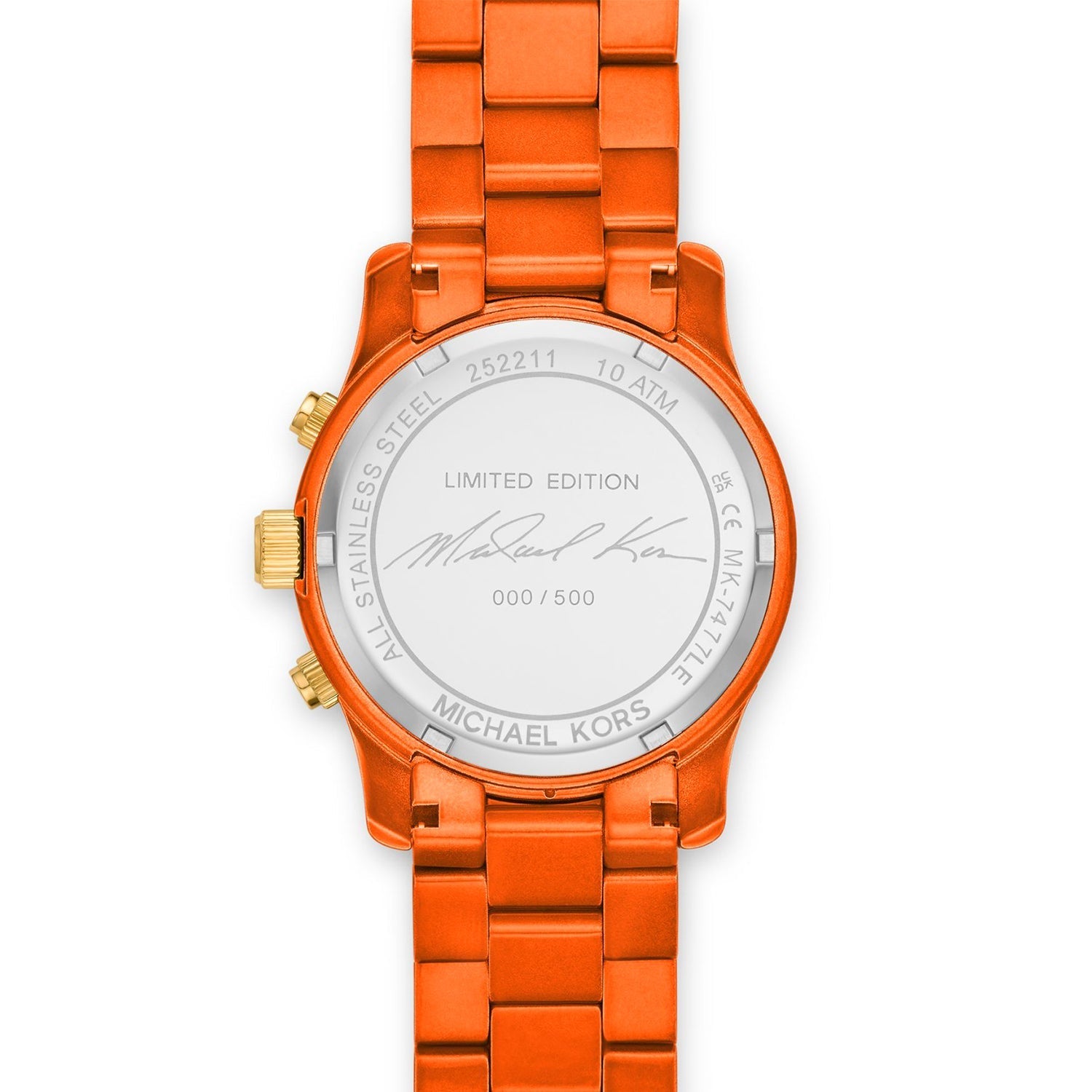 Michael Kors Runway Chronograph Limited Edition Orange Dial Orange Steel Strap Watch for - MK7477LE