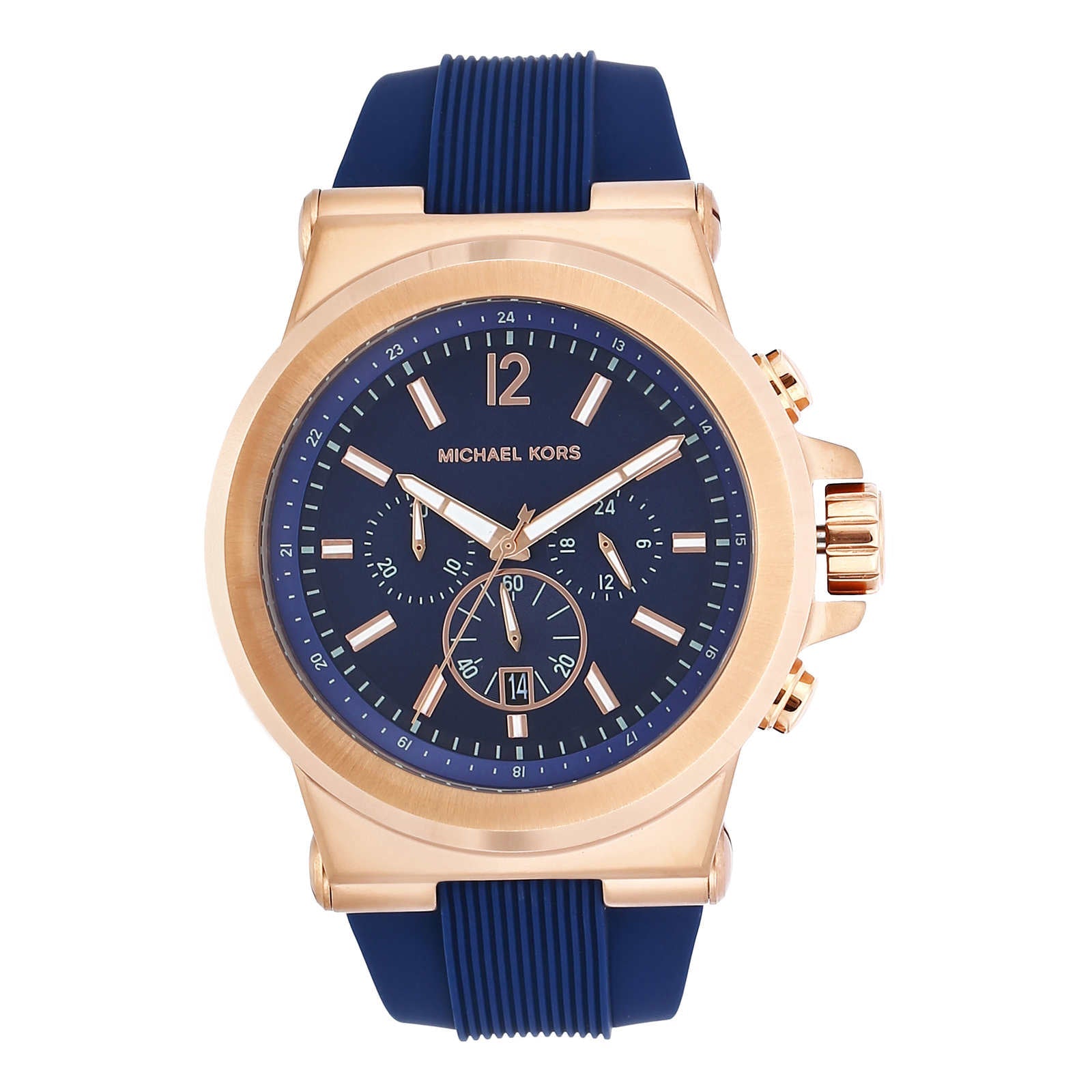 Michael Kors Dylan Blue Dial Blue Rubber Strap Watch for Men - MK8295