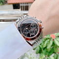 Michael Kors Bayville Chronograph Black Dial Silver Steel Strap Watch For Men - MK8725