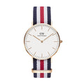 Daniel Wellington Classic Canterbury White Dial Two Tone NATO Strap Watch For Women - DW00100030