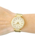 Guess Soho Champagne Dial Stainless Steel Mesh Bracelet Watch For Women - W0638L2