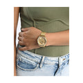 Guess Tri Glitz Quartz Diamonds Gold Dial Gold Mesh Bracelet Watch For Women - W1142L2