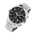 Hugo Boss Aeroliner Chronograph Black Dial Silver Steel Strap Watch For Men - 1512446