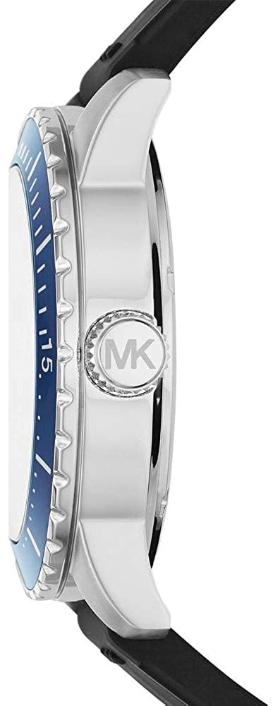 Michael Kors Cunningham Multifunction Blue Dial Black Rubber Strap Watch For Men - MK7160