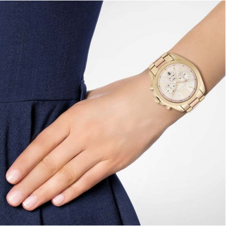 Michael Kors Bradshaw Gold Dial Two Tone Steel Strap Watch for Women - MK6359