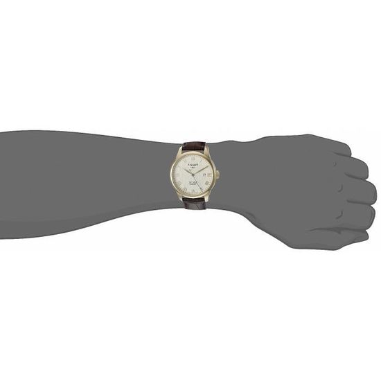 Tissot Le Locle Automatic Gold Dial Brown Leather Strap Watch For Men - T41.5.413.73