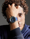 Hugo Boss Globetrotter Blue Dial Blue Silicone Strap Watch for Men - 1513821