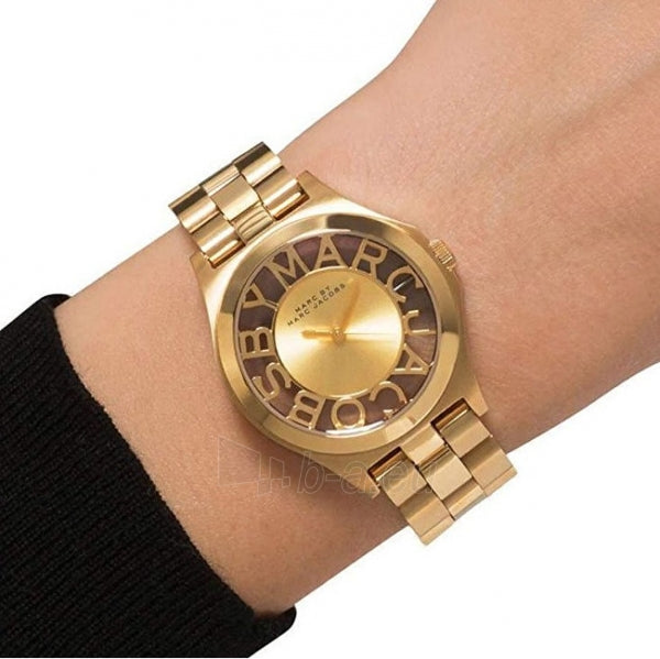 Marc Jacobs Henry Gold Dial Gold Steel Strap Watch for Women - MBM3292