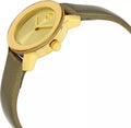 Movado Bold Gold Dial Brown Leather Strap Watch for Women - 3600437
