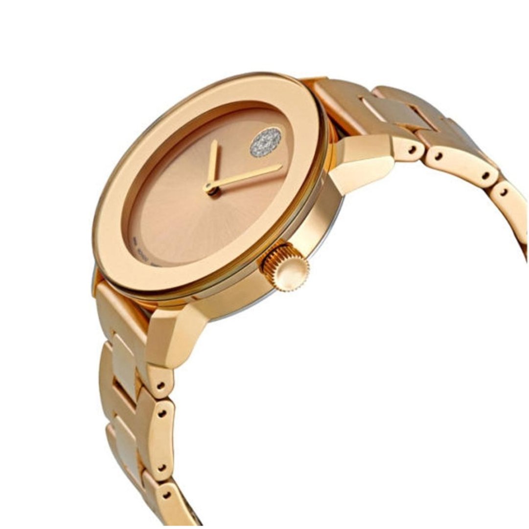 Movado Bold Rose Gold Dial Rose Gold Steel Strap Watch for Women - 3600086