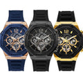 Guess Momentum Black Dial Black Rubber Strap Watch for Men - GW0263G4