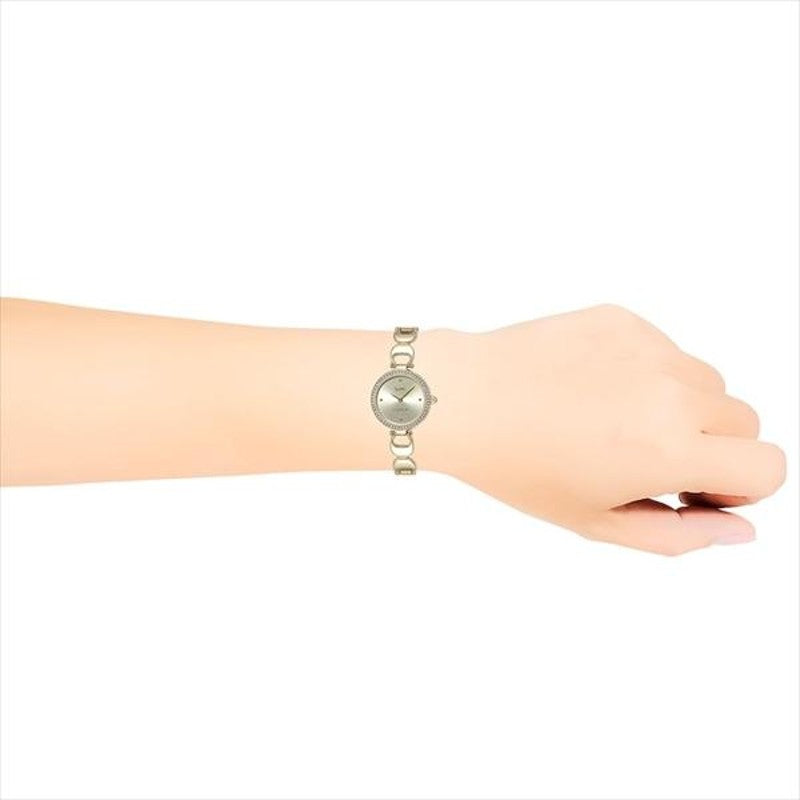Coach Park Diamonds Gold Dial Gold Steel Strap Watch for Women - 14503171