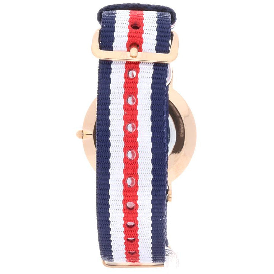 Daniel Wellington Classic Canterbury White Dial Two Tone NATO Strap Watch For Women - DW00100030
