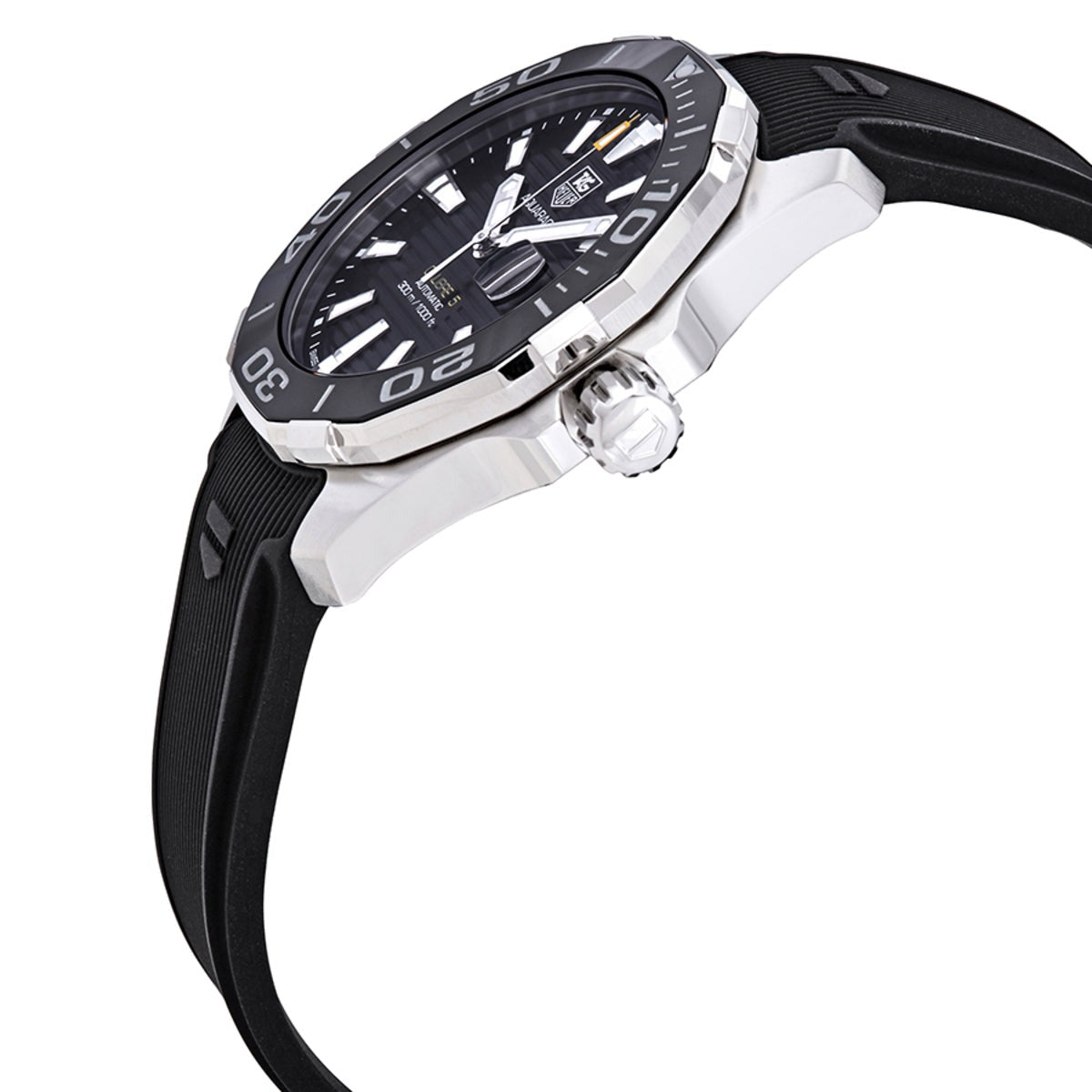 Tag Heuer Aquaracer Calibre 5 Automatic Black Dial Black Rubber Strap Watch for Men -  WAY211A.FT6151
