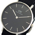 Daniel Wellington Classic Petite Cornwall Black Dial Black NATO Strap Watch For Women - DW00100216
