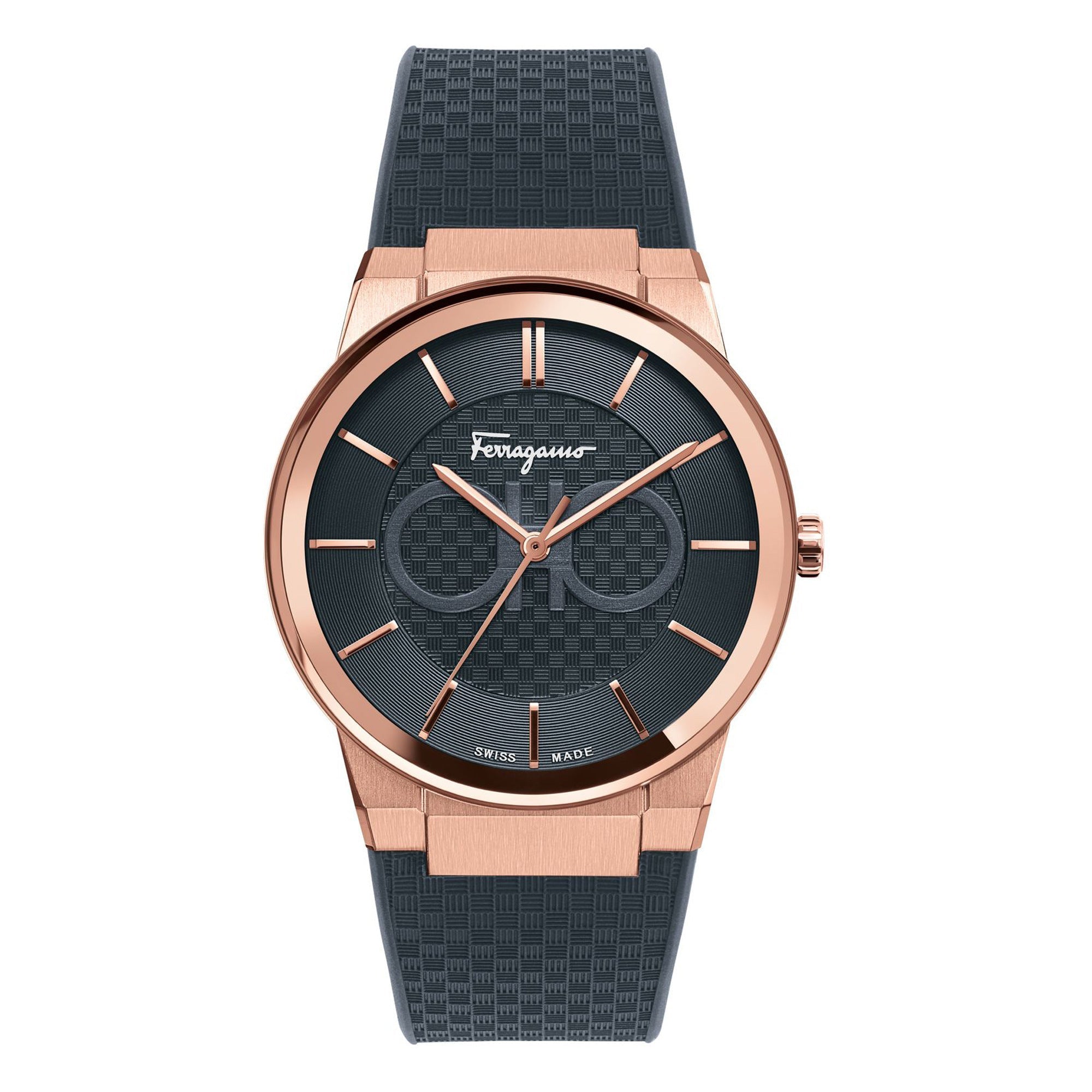 Salvatore Ferragamo Sapphire Black Dial Black Silicone Strap Watch for Men - SFHP00420