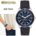 Michael Kors Cunningham Multifunction Blue Dial Black Rubber Strap Watch For Men - MK7160