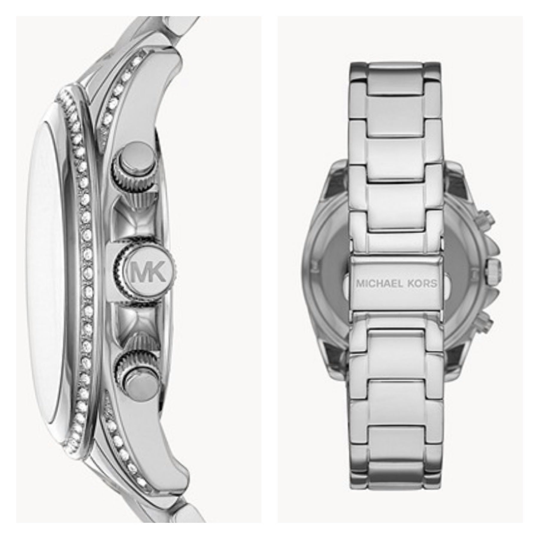 Michael Kors Brinkley Silver Dial with Diamonds Silver Steel Strap Watch for Women - MK5083
