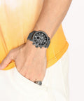 Fossil Nate Chronograph Gunmetal Dial Grey Steel Strap Watch for Men - JR1437
