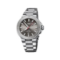 Oris Aquis Date Relief Grey Dial Silver Steel Strap Watch for Men - 0173377304153-0782405PEB