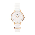 Daniel Wellington Petite Dover Quartz White Dial White NATO Strap Watch For Women - DW001000313