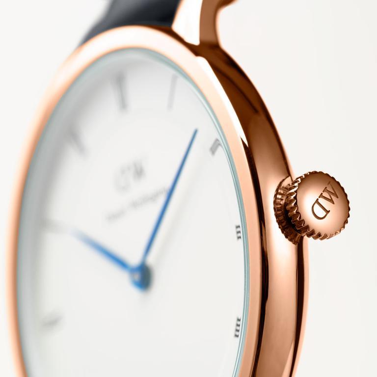 Daniel Wellington Dapper York White Dial Brown Leather Strap Watch For Women - DW00100093