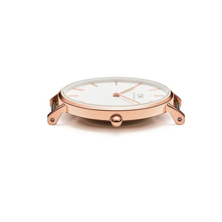 Daniel Wellington Classic Petite Cornwall White Dial Green NATO Strap Watch For Women - DW00100253