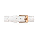 Daniel Wellington Classic Petite Bondi Black Dial White Leather Strap Watch For Women - DW00100285