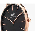 Daniel Wellington Classic Roselyn Black Dial Maroon Nylon Strap Watch For Women - DW00100273