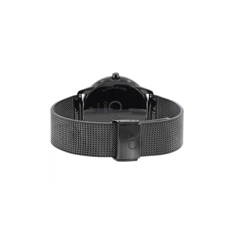 Calvin Klein Minimal Black Dial Black Mesh Bracelet Watch for Men - K3M514B1