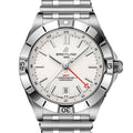 Breitling Chronomat GMT 40 White Dial Silver Steel Strap Watch for Men - A32398101A1A1