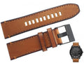 Diesel Mega Chief Chronograph Grey Dial Brown Leather Strap Watch For Men - DZ4463