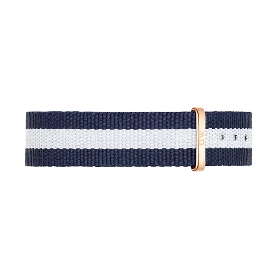 Daniel Wellington Classy Glasgow White Dial Two Tone Nylon Strap Watch For Women - DW00100078