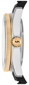 Michael Kors Maritime Analog Green Dial Black Silicone Strap Watch for Men - MK9158