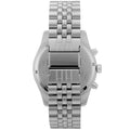 Michael Kors Lexington Chronograph Silver Dial Silver Steel Strap Watch For Men - MK8789