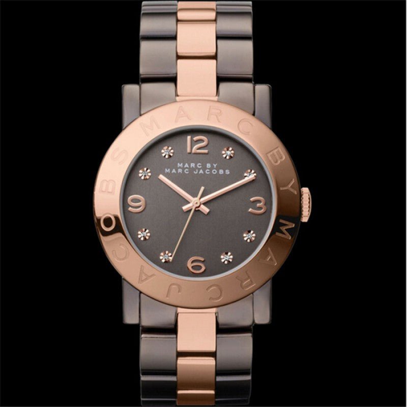 Marc Jacobs Amy Grey Dial Two Tone Steel Strap Watch for Women - MBM3195