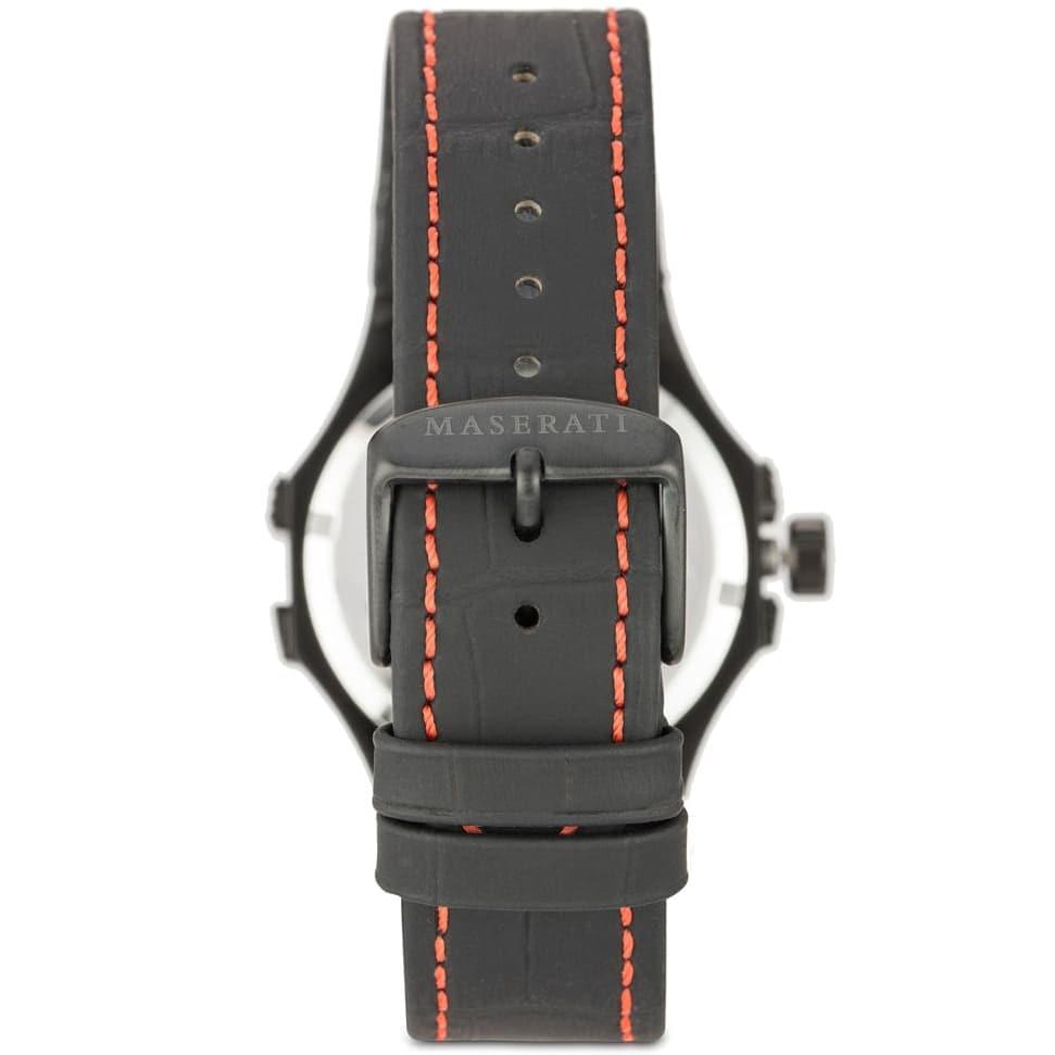 Maserati Potenza 3H STR Black Dial 42mm Leather Strap Watch For Men - R8851108010
