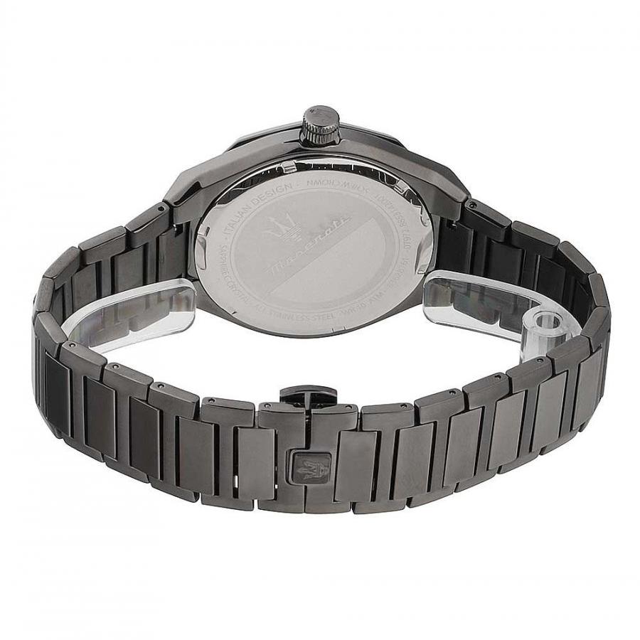 Maserati Stile Quartz Black Dial Black Steel Strap Watch For Men - R8853142001