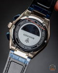 Maserati Triconic Chronograph White Dial Blue Leather Strap Watch For Men - R8871639001