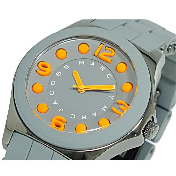 Marc Jacobs Pelly Grey Dial Grey Silicone Strap Watch for Women - MBM2589
