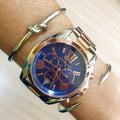 Michael Kors Bradshaw Blue Dial Two Tone Steel Strap Watch for Women - MK5606