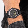 Armani Exchange Outerbanks Chronograph Black Dial Black Silicone Strap Watch For Men - AX1343