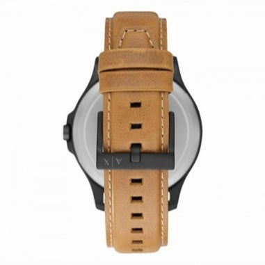 Armani Exchange Hampton Chronograph Green Dial Brown Leather Strap Watch For Men - AX2412