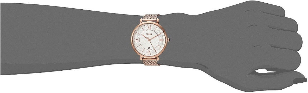 Fossil Jacqueline Mother of Pearl White Dial Gold Mesh Strap Watch for Women - ES4352
