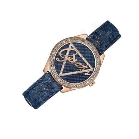 Guess Little Flirt Quartz Blue Dial Blue Leather Strap Watch For Women - W0456L6