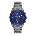 Michael Kors Accelerator Chronograph Blue Dial Grey Steel Strap Watch For Men - MK9111