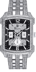 Bulova Crystal Collection Black Dial Silver Steel Strap Watch for Men - 98C108