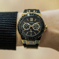 Guess Black Dial Black Rubber Strap Watch For Women - W1053L7