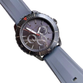 Michael Kors Cunningham Multifunction Grey Dial Grey Rubber Strap Watch For Men - MK7164