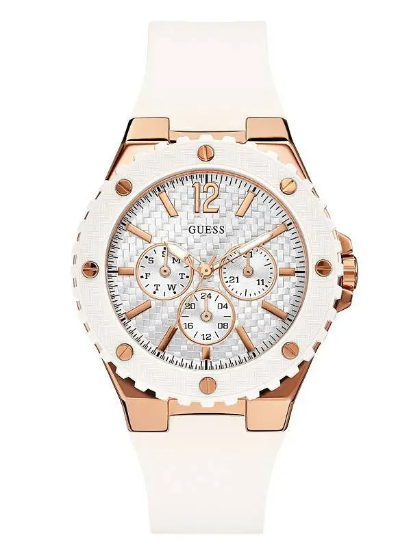 Guess Overdrive Analog White Dial White Rubber Strap Watch for Women - W10614L2